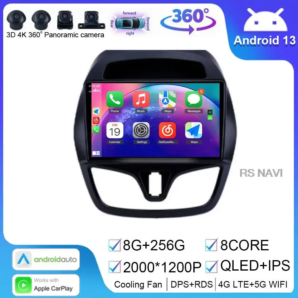 

Автомобильный радиоприемник Carplay для CHEVROLET Spark Beat 2015-2017, GPS-навигация, Android 1, 3, автомобильный стерео Мультимедийный Плеер 5G Wifi No 2din