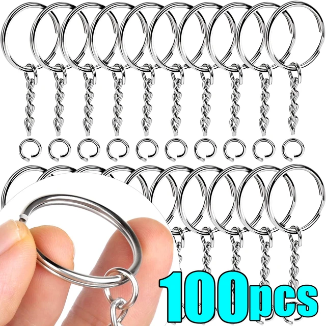 Metal Blank Keyring Keychain Split Rings Keyfob Key Rings Lobster