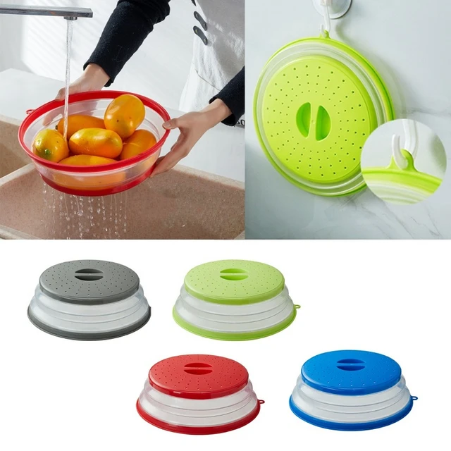 BPA Free Collapsible Microwave Cover for Food Microwave Splatter Cover Food  Strainer Dishwasher Safe Collapsible Microwave Lid - AliExpress