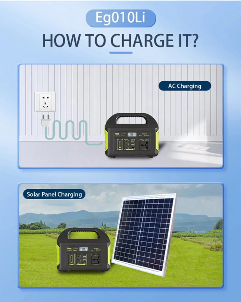 LiFePO4 Portable Power Station 1000W 902WH Mobile Power Supply Solar Generator 5