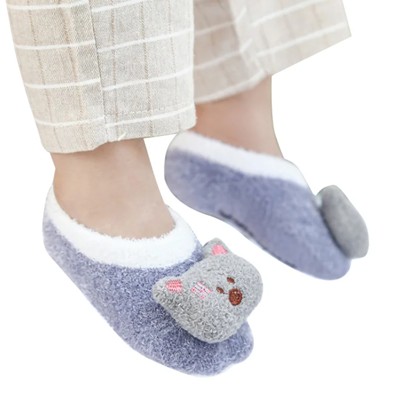 Baby Foot Socks Boy Girl Winter Indoor Shoes for Infant Toddler Kids Child Anti Slip First Walker Cartoon Animals Sock 0-2 Years