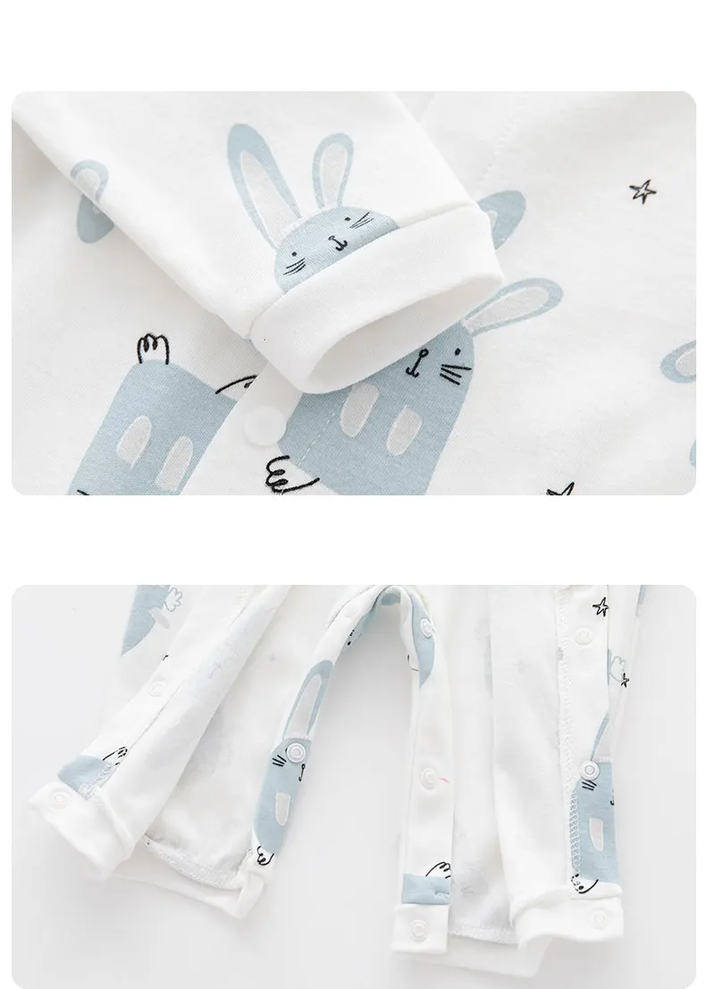 Ein Standard-Baby-Strampler 0-6 Monate Babykleidung 3 Monate Jungen Einteiler Kaninchen Dünner Baumwoll-Krabbelanzug – Detail 10