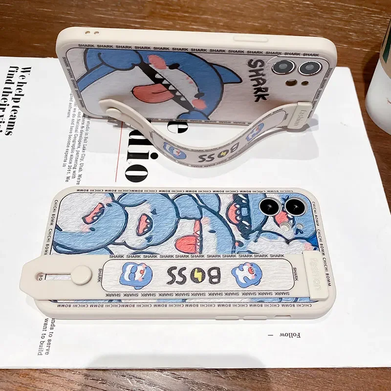SoCouple Cartoon Design Wrist Strap Phone Case with Holder - Stylish and Functional Cover