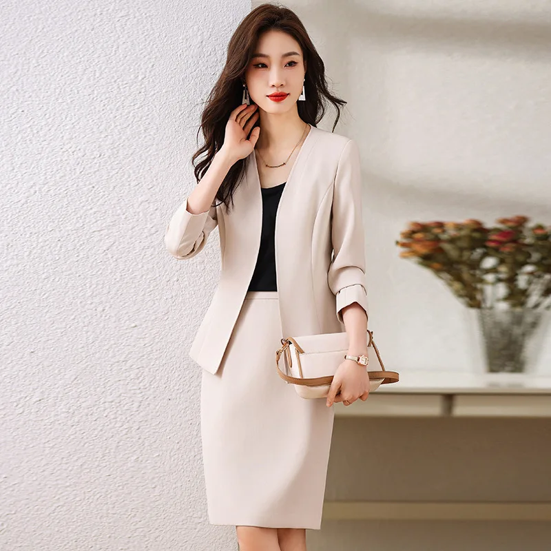

Formal Women Business Suits with Skirt and Jackets Coat OL Styles Professional Blazers Femininos OL Styles Career Outfits Set