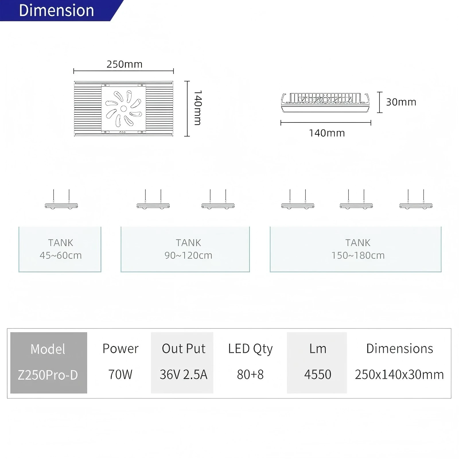 week aqua z400 pro アプリコントロール Week Aqua Z400 Pro Full Spectrum LED Aquarium Light with App