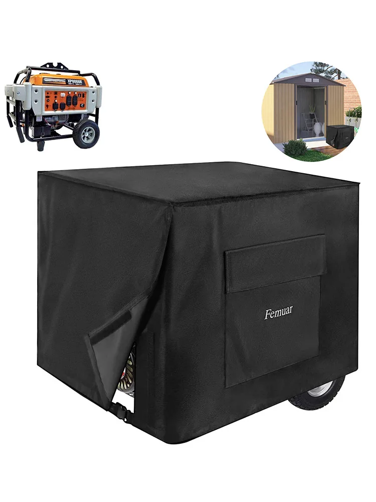 3 Size Generator Cover Windproof Protective Cover Canopy Shelter Waterproof Oxford Cloth All-Purpose Covers Protection Black