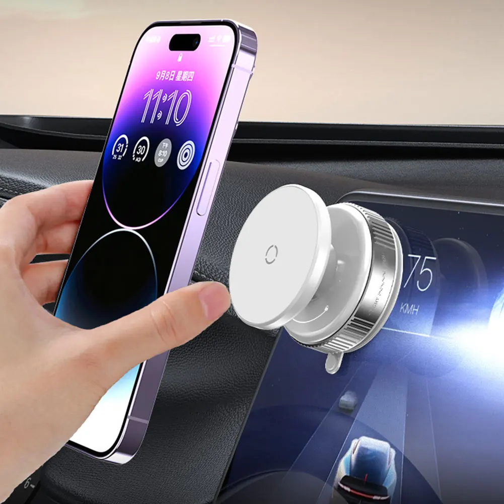 Magnetic Vacuum Adsorption Car Phone Holder 360 Rotatable GPS Navigation Stand Strong Suction Cup Mobile Phone Mount for Car Gym