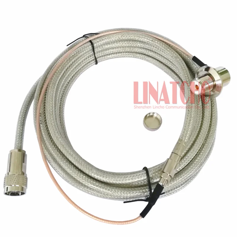 LINATCHO 5 Meters SC-5MS 5D-FV Antenna Coaxial Cable N Male Connector FT-7800 FT-7900 Mobile Car Radio retevis 50 7 pure copper low loss coaxial extend cable 25 meters feeder for walkie talkie repeater sl16 connector rt9550 rt92