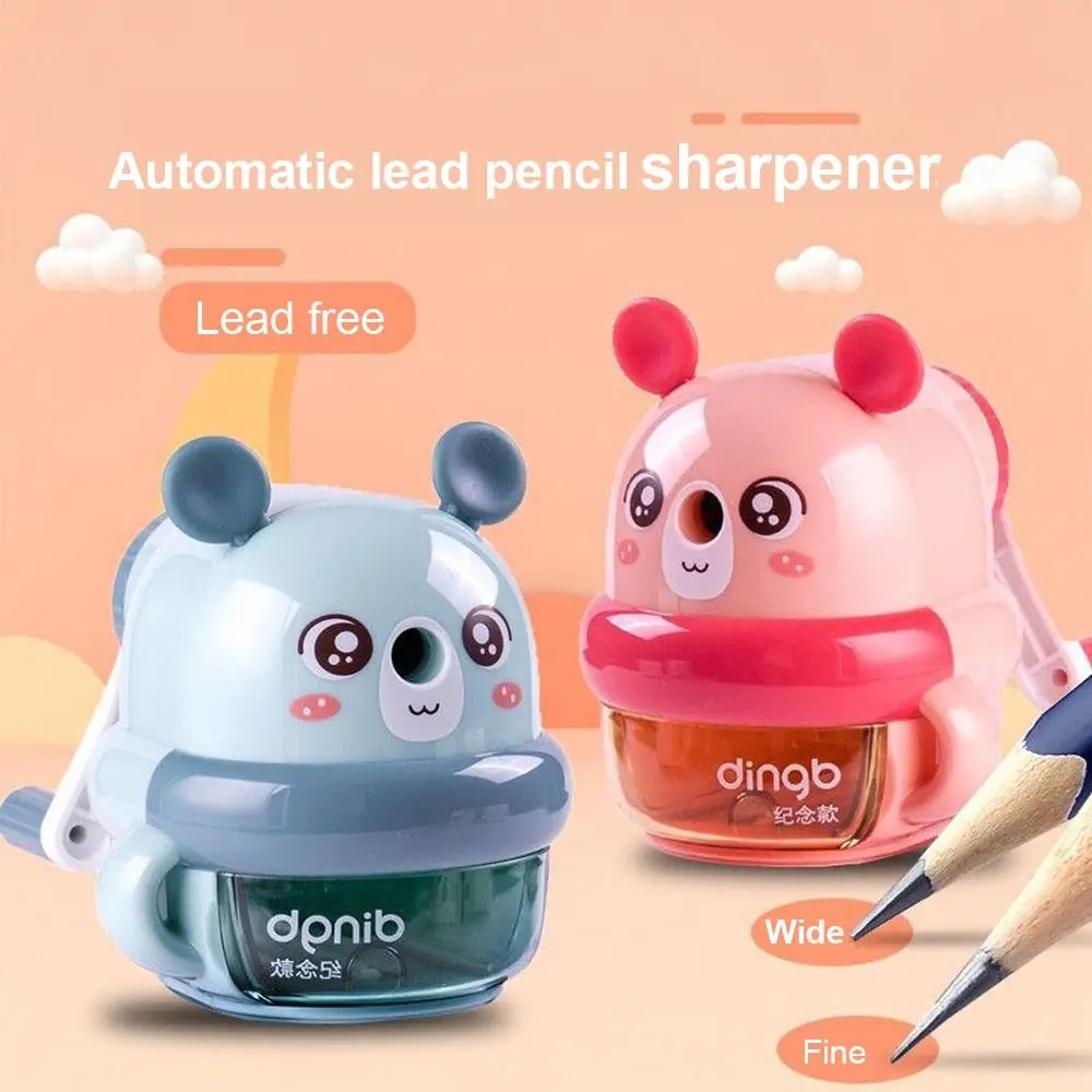 

Two Gear Pencil Sharpener High Quality Hand Crank Plastic Pencil Blade Stationery Cartoon Pencil Cutter Office