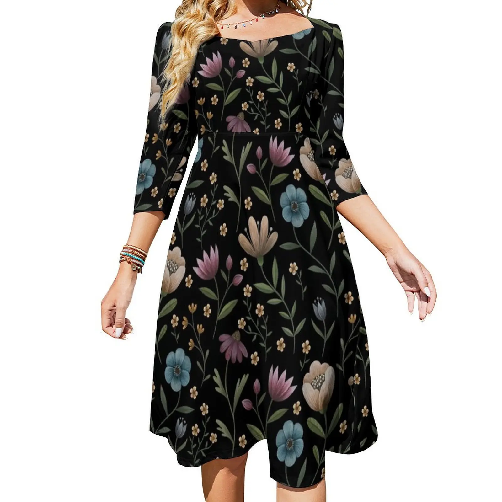 

Женское расклешенное платье Secret garden, элегантная одежда