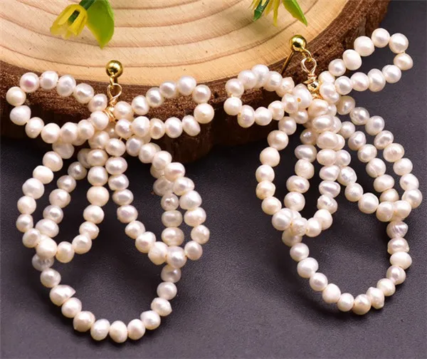 

HABITOO Natural Freshwater Pearl Big Bow Earrings Fashion Jewelry 14k Filled Gold Ladies Pearl Earrings Jewelry Gift for Women