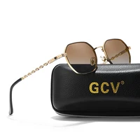 Брендовые классические ретро женские прямоугольные очки в квадратной металлической оправе GCV, солнцезащитные очки, поляризационные линзы, коробка Oculos De Sol Gafas — изображение 3