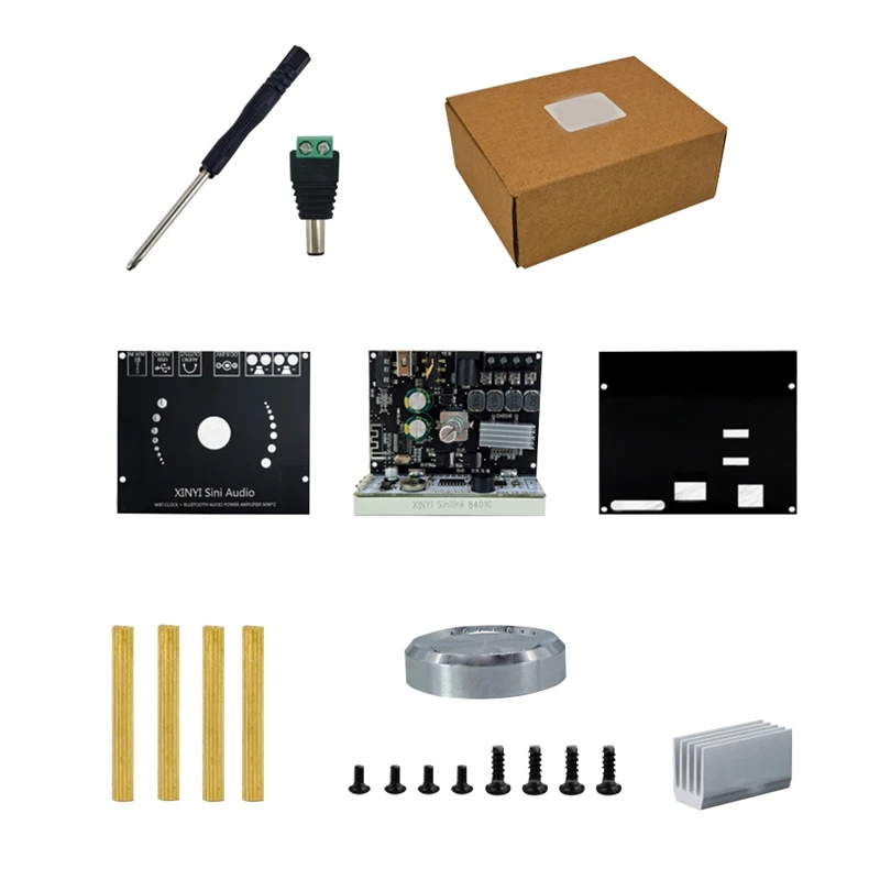 

1Set Stereo Bluetooth Digital Amplifier Board Module Multifunction HIFI-Grade 50Wx2 Black With WIFI Timing Clock Module