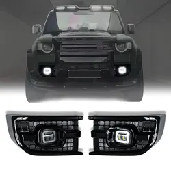 For Land Rover Defender 2020 2021 2022 Car LED Fog Lights Kit Daytime Running Light Fog Lamp Cover With Harness