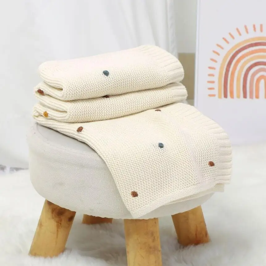 Knitted Baby Blanket Newborn Nordic Infant Swaddle Wrap Baby Receiving Blankets Cotton Soft Sleeping Cover Bed Crib Quilt
