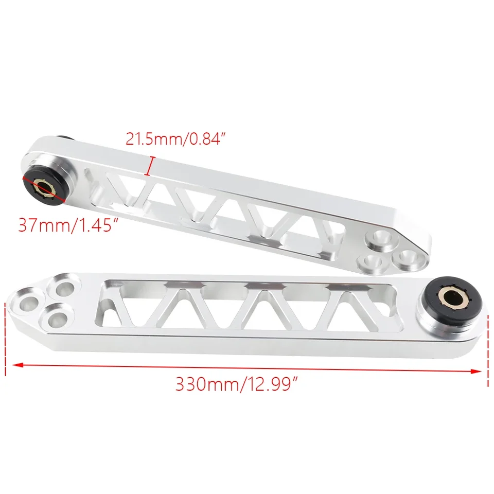 Draagarm Voor Civic DX ES EP3 EM 2001 2002 2003 2004 2005 Paar Aluminium Billet Achterwielophanging Controle Goud Zilver Rood Blauw Automotive Onderdelen Schorsing Track Control Arm(Silver