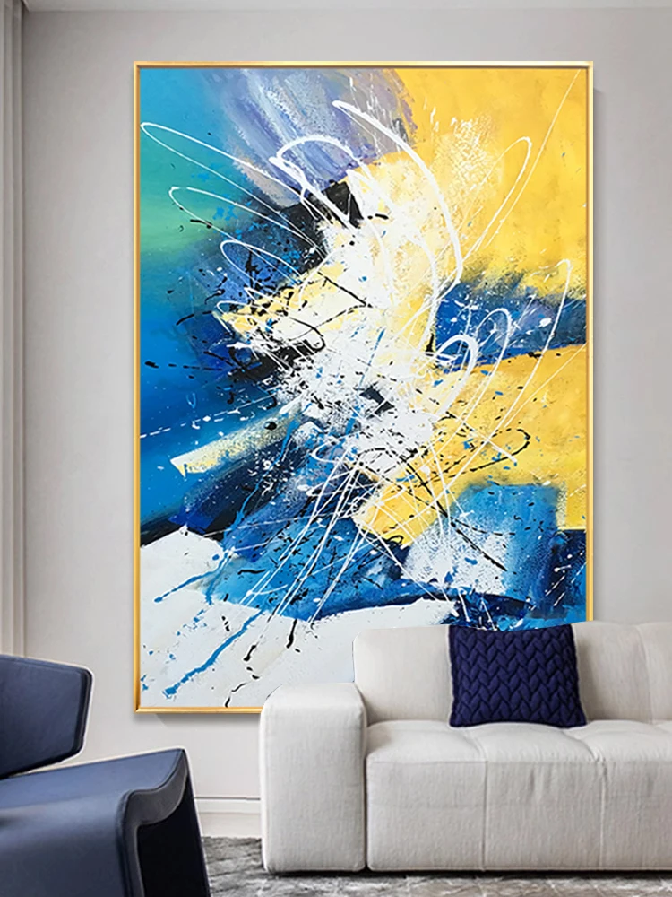 

Pure Hand Drawing Abstract Hanging Painting and Oil Modern Minimalistic Abstraction Color Artistic Living Room Zhao Wuji