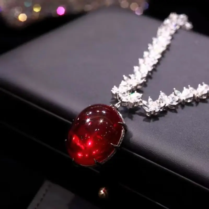 ZOCA Scarіblo Real 925 Sterling Silver Original Certified Necklaces for Women Necklace with Pendant 585 Gold Luxury Genuine Ruby 4