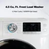 Smad 27 in. 4.5 Cu. Ft. Front Load Washing Machine with Quiet Inverter Motor Steam and Water Plus Functions 12 Washing Cycles 3
