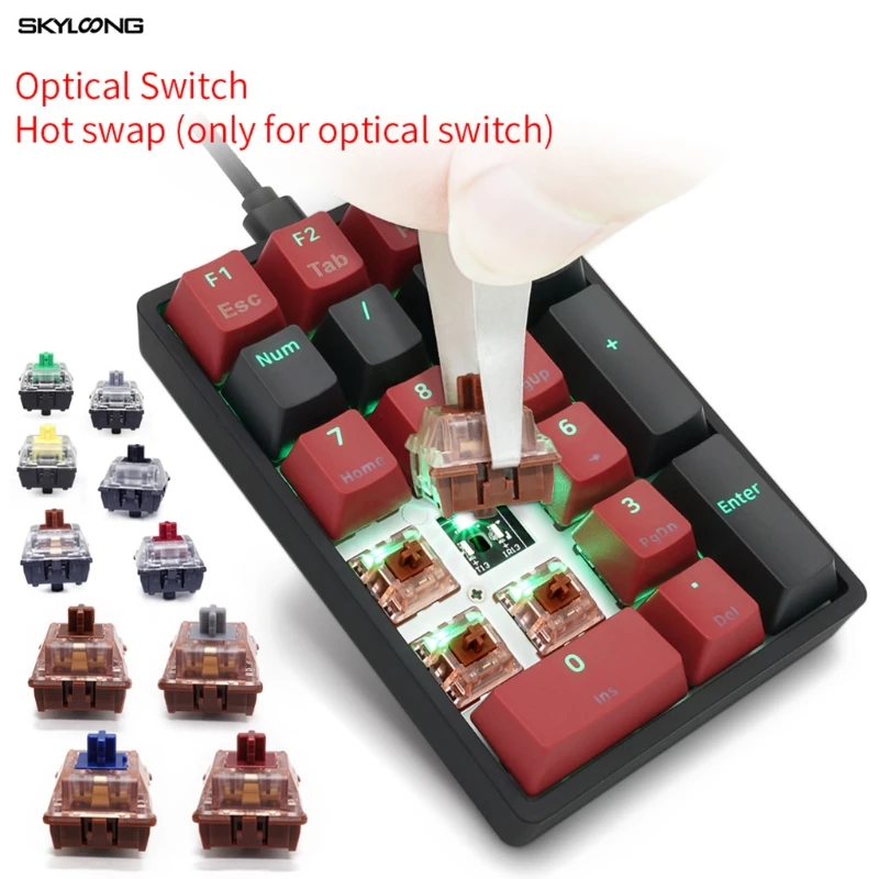 SK21 광 스위치 기계식 키보드 RGB 백라이트 유형 핫 스왑 가능 PBT