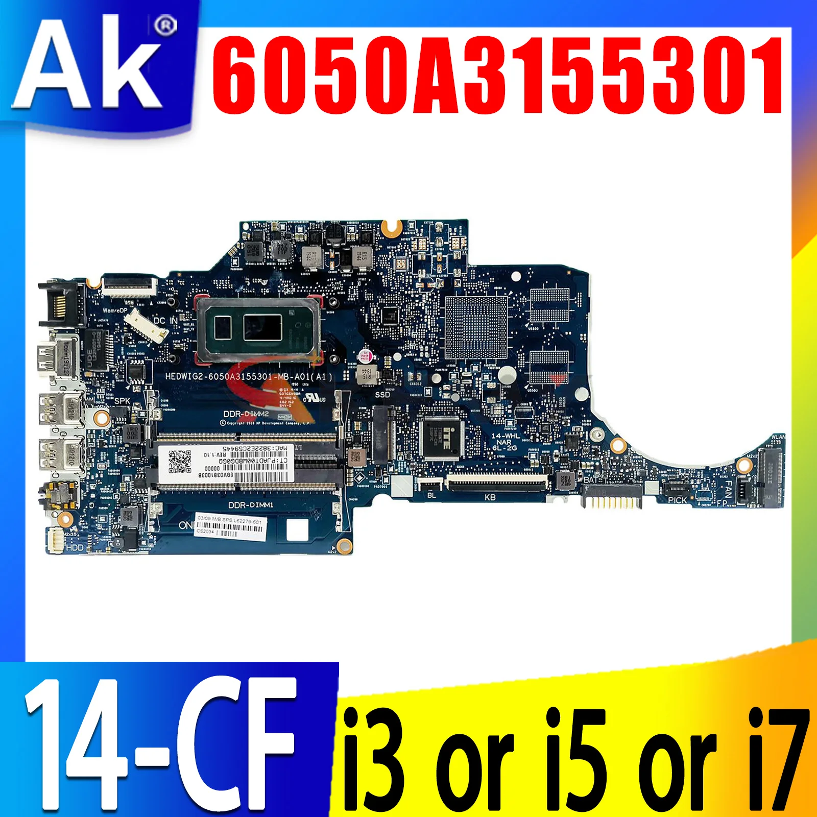 

Материнская плата для ноутбука HP Pavilion 14S-CF 14-CF 6050A3155301-MB-A01