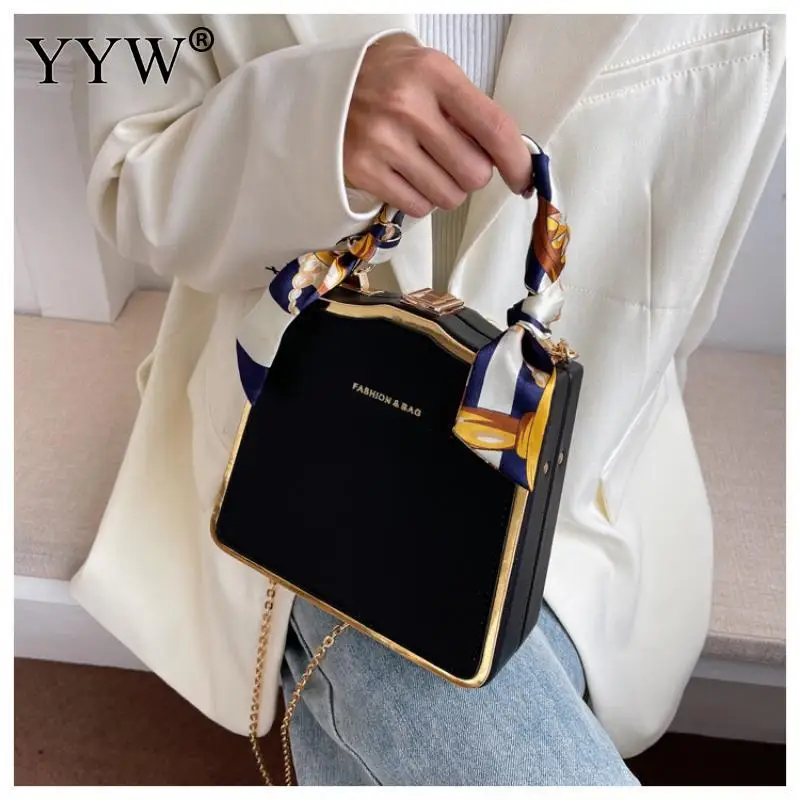 Box Shape Crossbody Bag  2023 New Fashion Women Evening Luxury Square Chain Handbags Party Wedding Bags Vintage Box Clutch