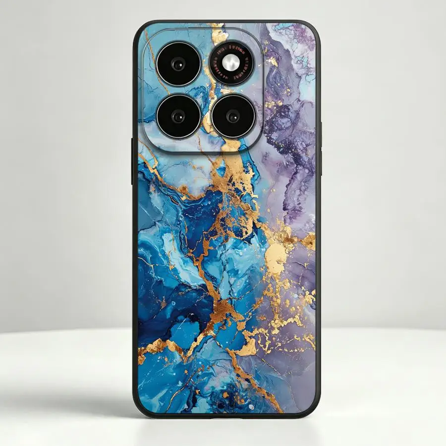 Elegant Blue and Purple Marble Phone Cover Case