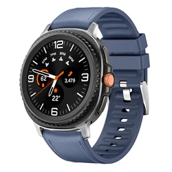 Premium Leather Strap for Galaxy Watch - Elegant Replacement Band (Blue)