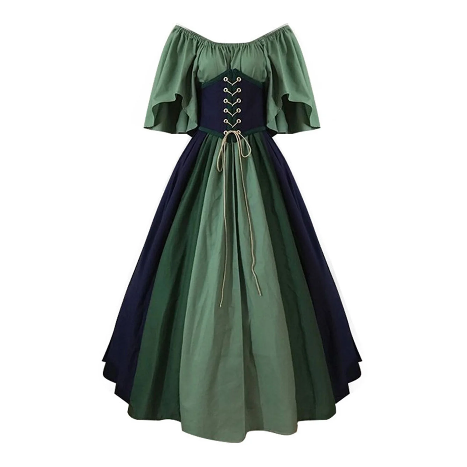 thumbnail image 1 of Disfraz de Cosplay medieval para mujer, vestido gótico renacentista con corsé para Halloween, vestido de fiesta de carnaval con mangas acampanadas, 1 of 5