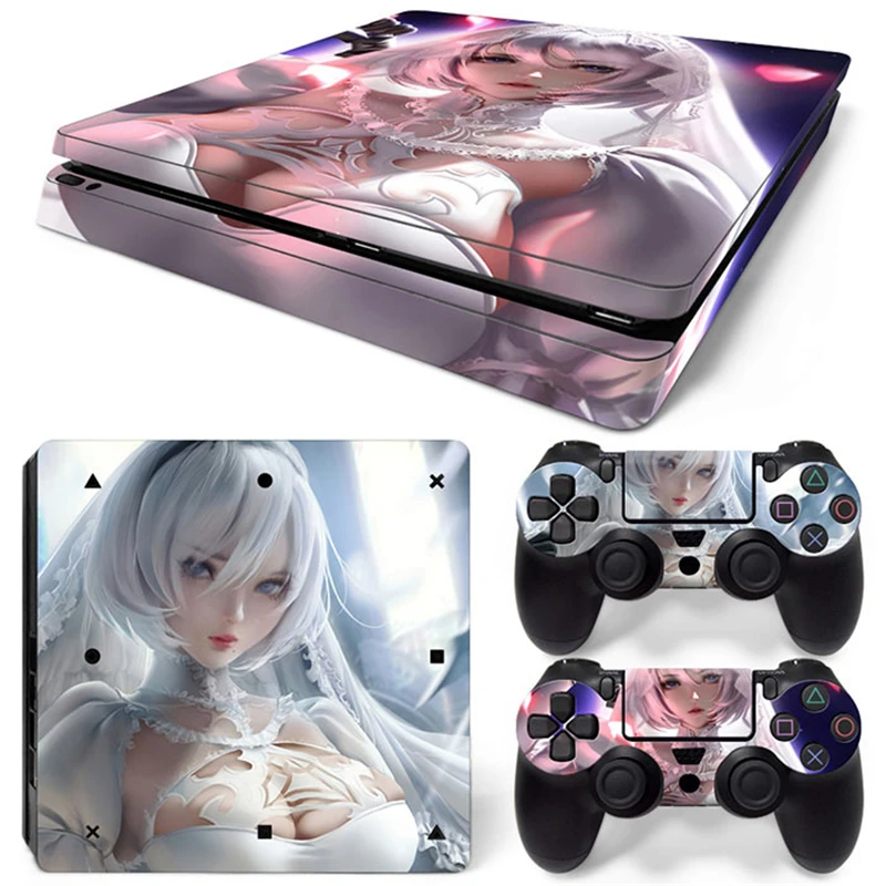 Girls Nier Ps4 Slim Skin Sticker Decalcomania Cover Per Ps4 Slim Console E 2 Controller Skin Vinyl Slim Sticker Decal