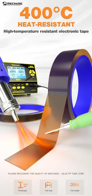 Nastro Polyimide Termico 5 Pezzi - Resistente Fino A 280°C Per Saldatura PCB - Foto 4