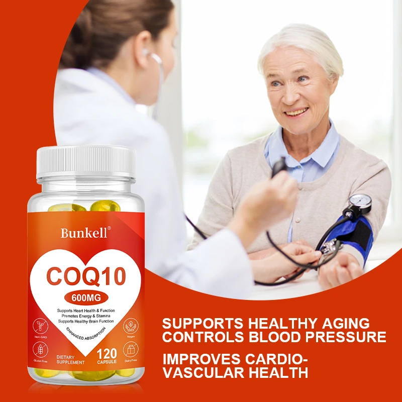 CoQ10 Supplement Supports Heart Health, Cardiovascular Health, Immune System & Cellular Energy Production, 120 Capsules