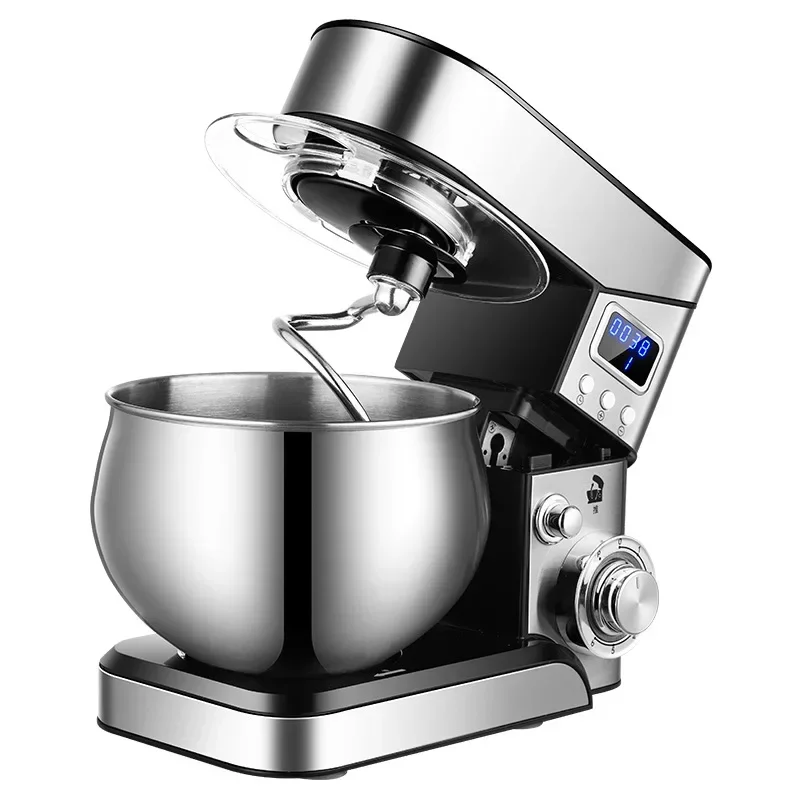 5.5L Chef Machine Dough Mixer Food Mixer Kneading Machine Home ELD Display High Power Multifunction Stainless Steel Bowl