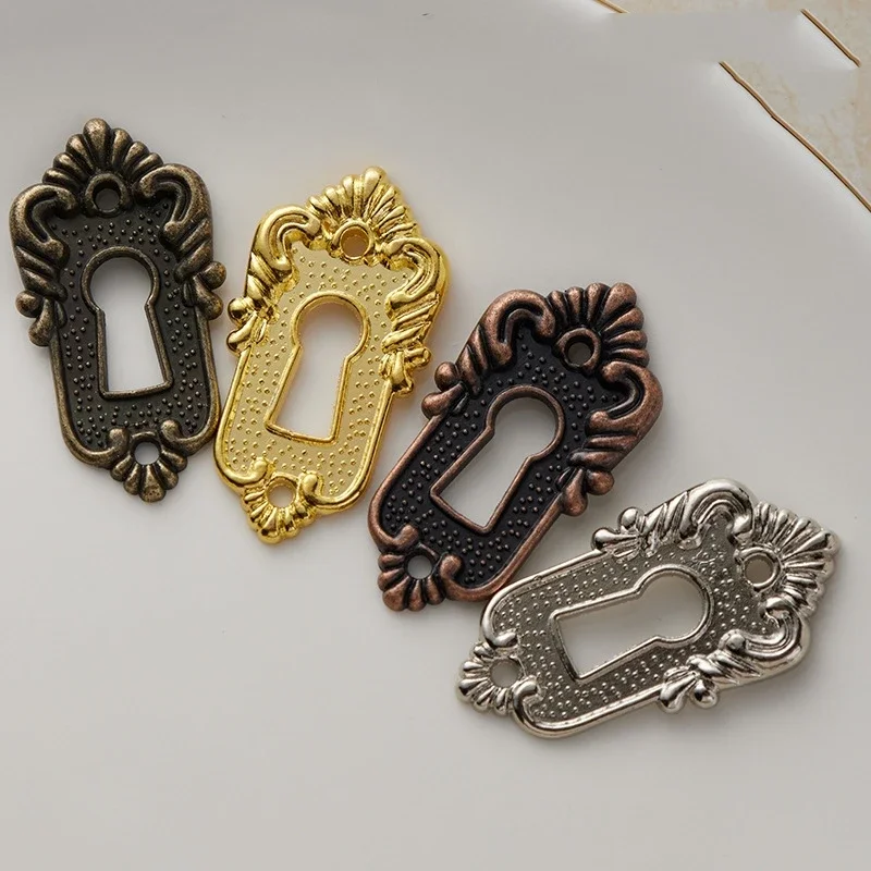 Decorative Corner Cover Furniture Corner Protector 1PC Drawer Key Piece Corner Stick Cover European Vintage Decorative Code Lock Piece Alloy 45x23mm