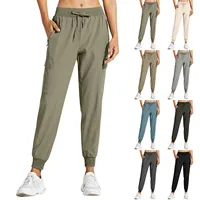 Women's Summer Solid Color Workwear Slow Running Quick Drying Hiking Pants Sports Casual Pants for Various Occasions S-XXL 2