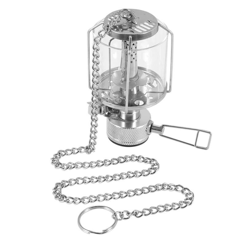 Mini Camping Lantern Gas Light Portable Tent Glass Lamp Butane 80lux