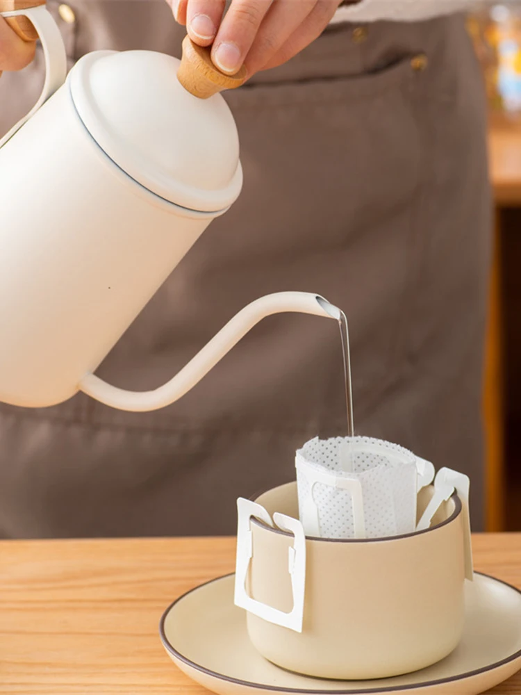 Description Picture 4 of item50PCS Portable Non-woven Coffee Filter Bag Hanging Ear Side Drip Coffee Bag Disposable Hand-made Paper Kitchenware