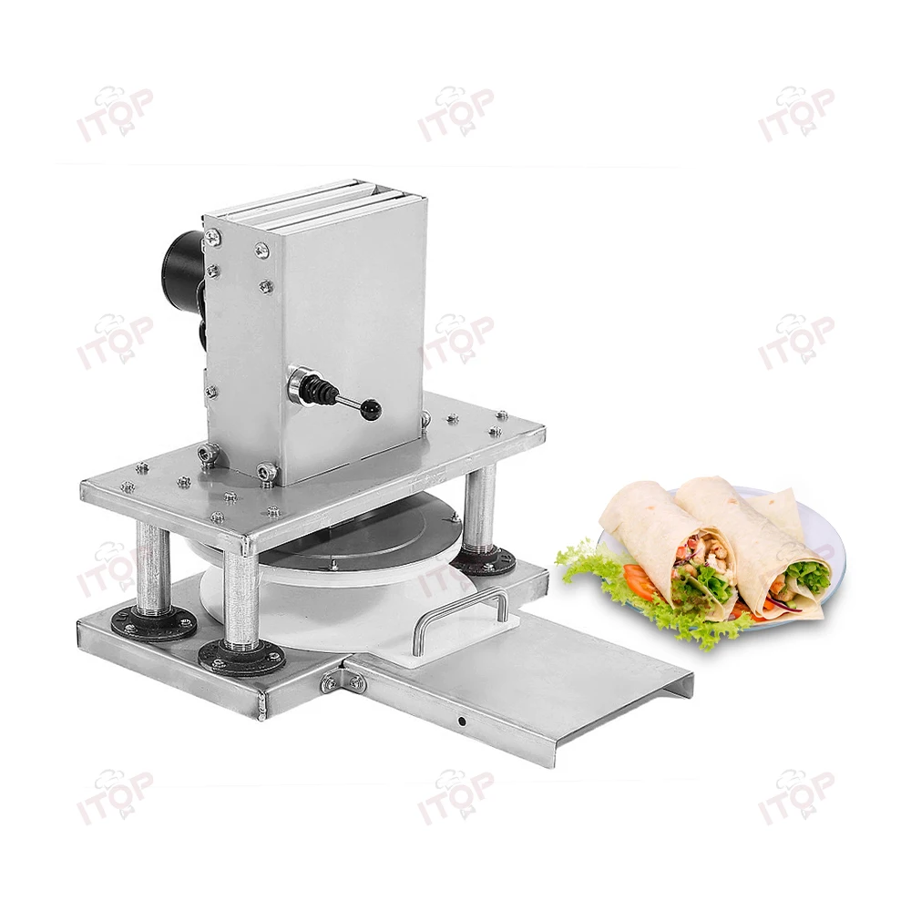 ITOP Round Dough Sheet Press Machine 22cm Food Grade Plate 2kw Motor Power High Efficiency