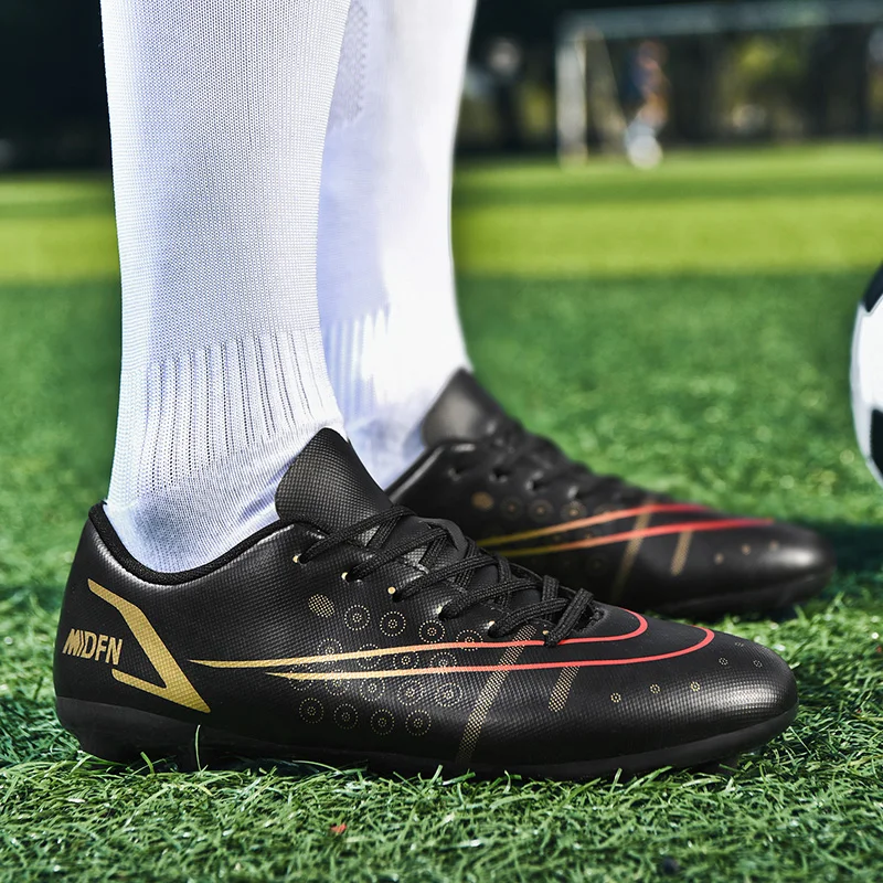 Plus Size Black Cleats Football Sneakers Men Women AG/TF Mens Soccer Shoes Teenager Football Training Shoes zapatillas de futbol