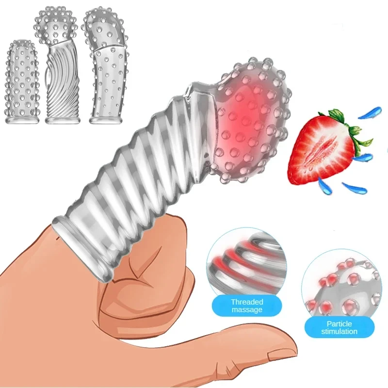 G Point Stimulation Finger Sleeves Clitoris Massage Sex Toys Women Penis Rings Sex Delay Couples Games Delay Reusable Condom