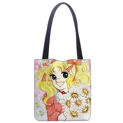 Charming Cartoon Candy Handbag - Women's Casual Linen Tote - 40x40cm (Candy Flower)