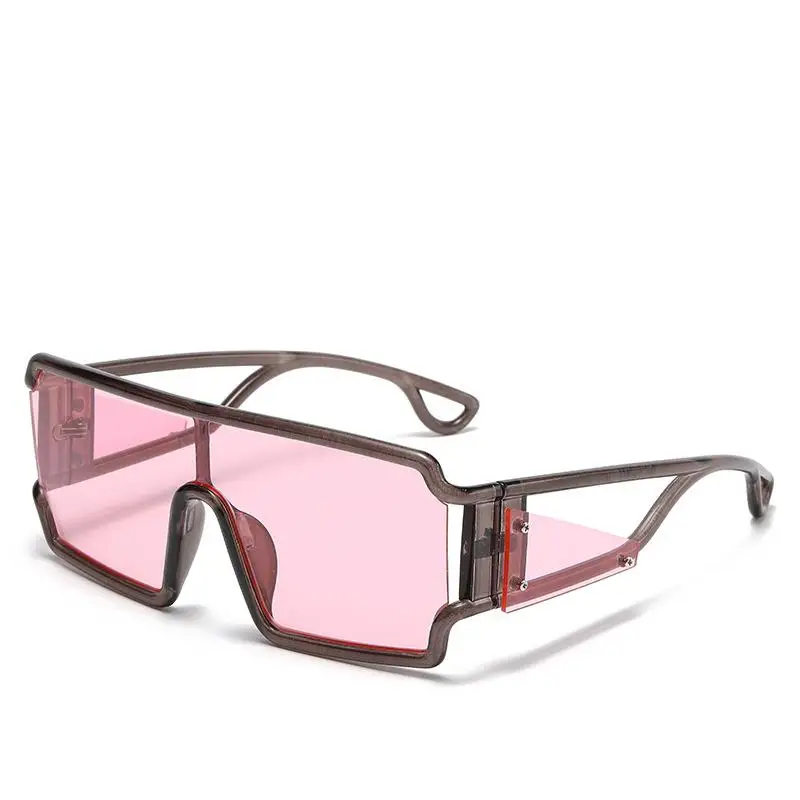 

Lead The Fashion Trend One-Piece Rectangular Frame Flamboyant Personality Sunglasses Internet Celebrity Street Photos Futuristic