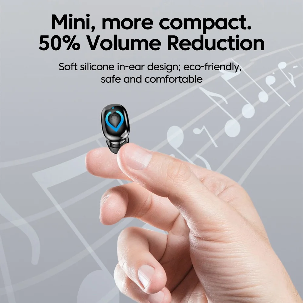 Compact Wireless Bluetooth Earbud with Noise Reduction & Fast Charging