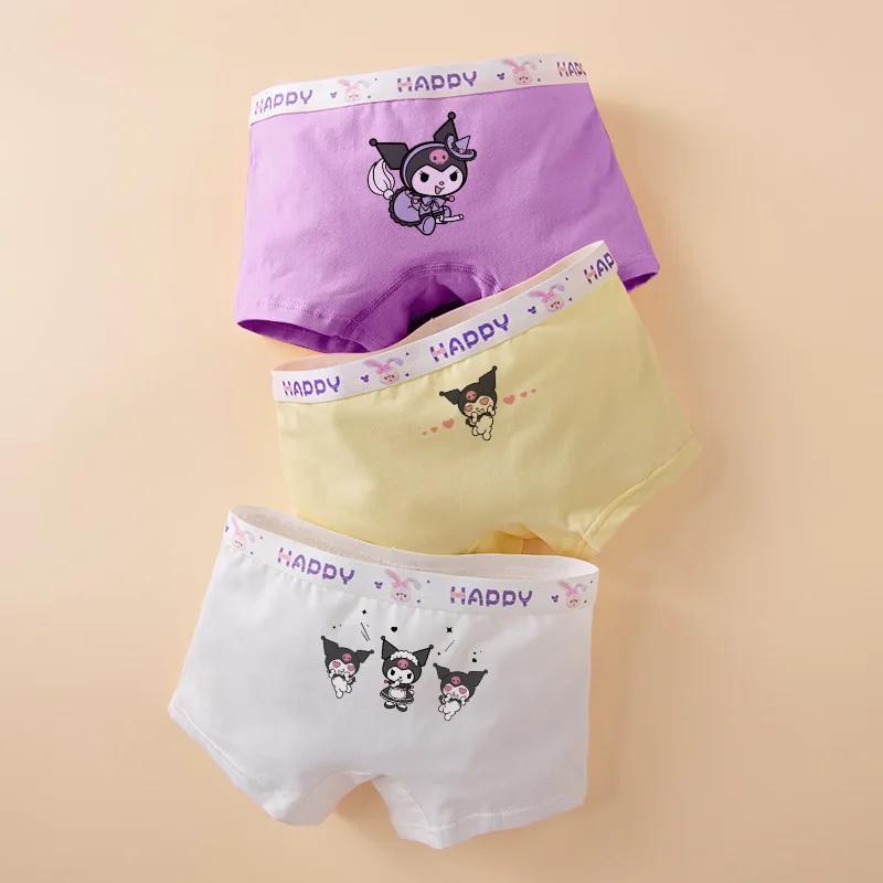 Kawaii Sanrio Kuromi Kids Girls Underwear Cartoon Cute Pattern Printing  Cotton Panties Shorts Soft Breathable Baby Underpants - AliExpress