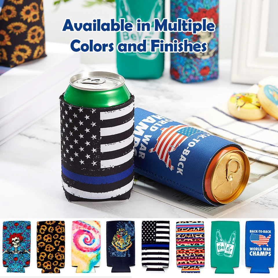 Xumbtvs 5-Pack Neoprene Slim Can Cooler Sleeves - Insulated, Reusable Covers For 12oz Skinny Tall Cans & Beer Bottles - View #2