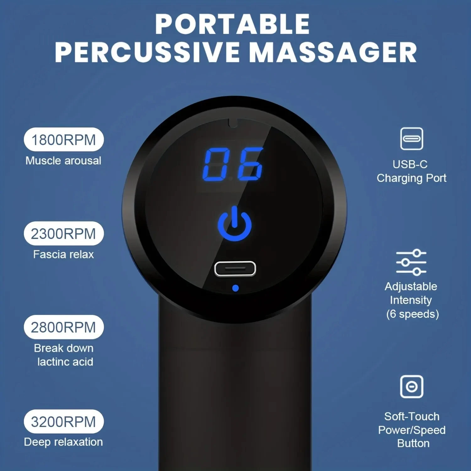 Fascia Gun Muscle Relaxation Massager Electric Vibration Massage Gun Professional Grade Neck Membrane Gun 5