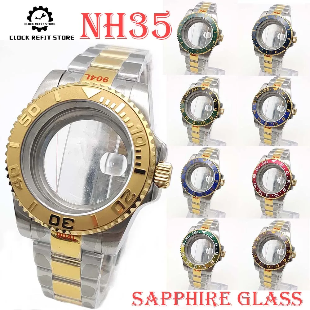 Men's Gold Sandwich Case Automatic Watch with Sapphire Glass, 40mm Water Resistant Design