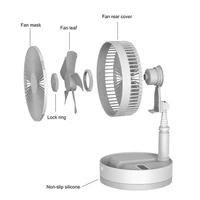 Ventilateur de Refroidissement Portable, Télescopique, Silencieux, Rechargeable par USB, Pliable, 4 Vitesses Réglables, avec Télécommande, 7200mAh 5