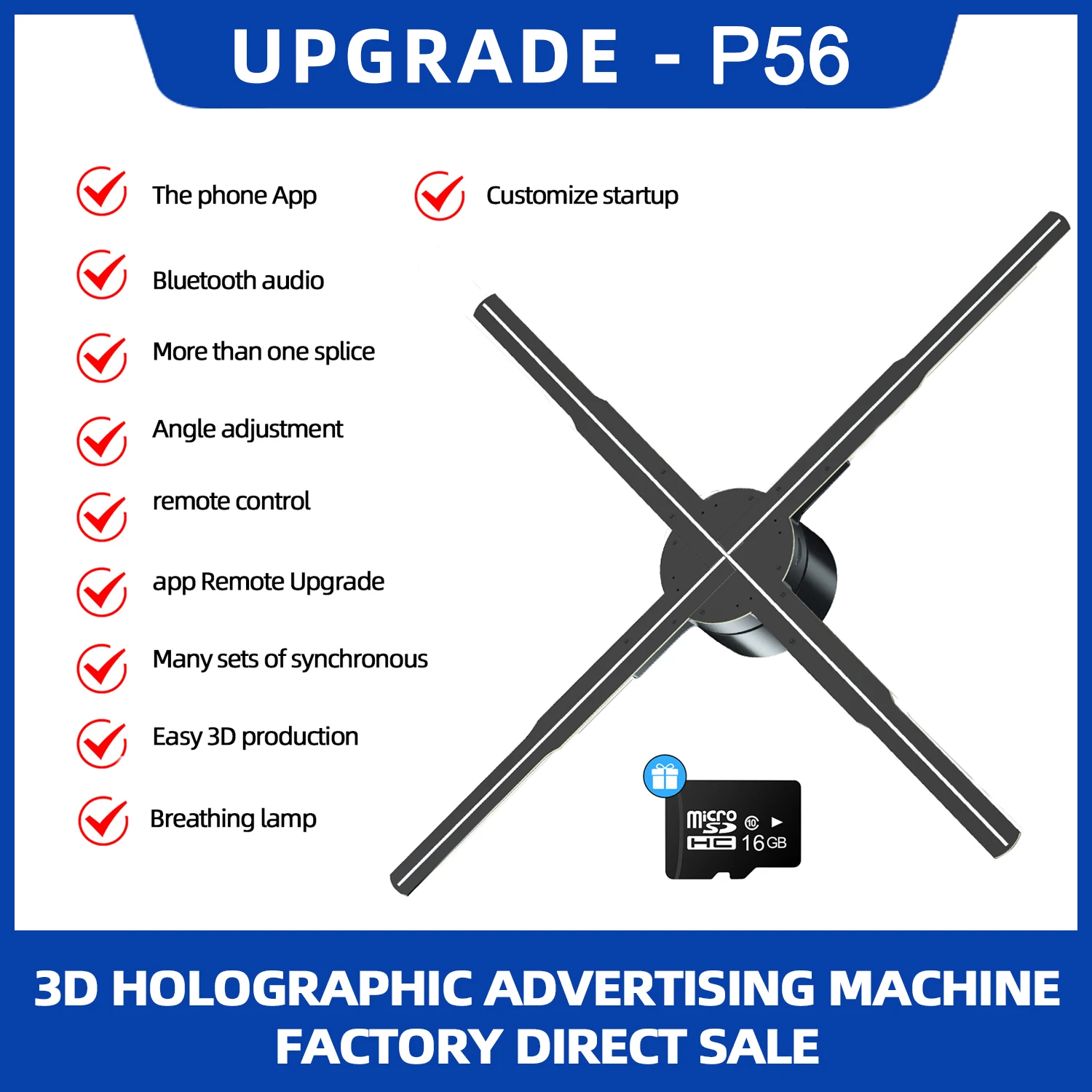 3Dホログラムファン ホログラムディスプレイ 3Dプロジェクター Windows/Androidアプリ対応 Wifi制御 CV-F52H 送料無料 3Dホログラムファン 16.5インチプロジェクター WiFi 3Dプロジェクター 244個のLEDライトビーズ付き ビジネスストア広