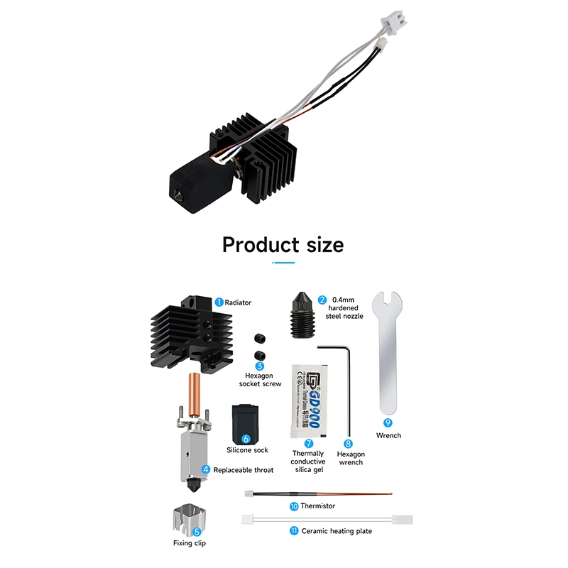 Bambulab Bi Metal Fit 업그레이드 2.0 버전, Cht 깍지 Bambu lab X1 X1C 핫엔드 P1S P1P 서미스터, 황동 구리 경화